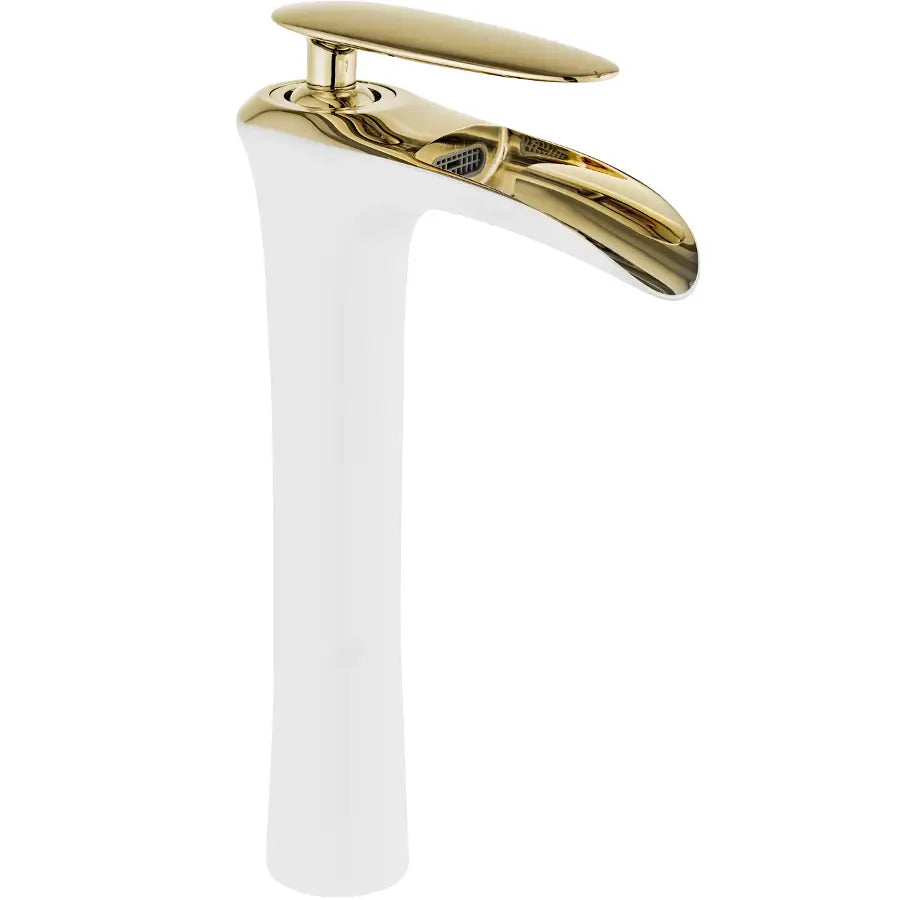 Mexen Lyra Høy Servantbatteri Hvit/gull - 745310