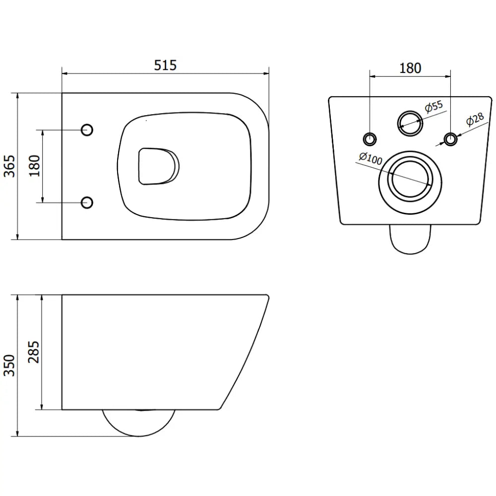 Mexen Madox Toalettskål Rimless med Sakte-lukkende Slim Sete Duroplast Matt Svart