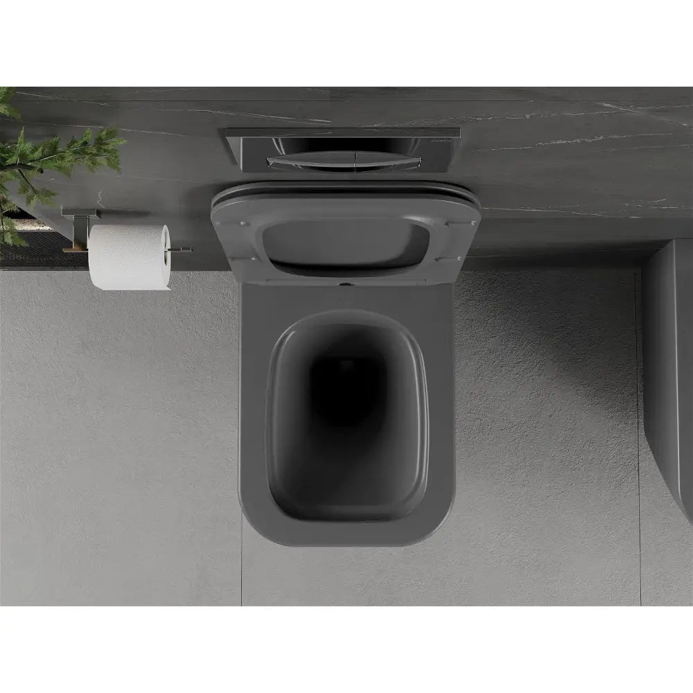 Mexen Madox Toalettskål Rimless med Soft-close Sete Slim Duroplast Mørkegrå Matt