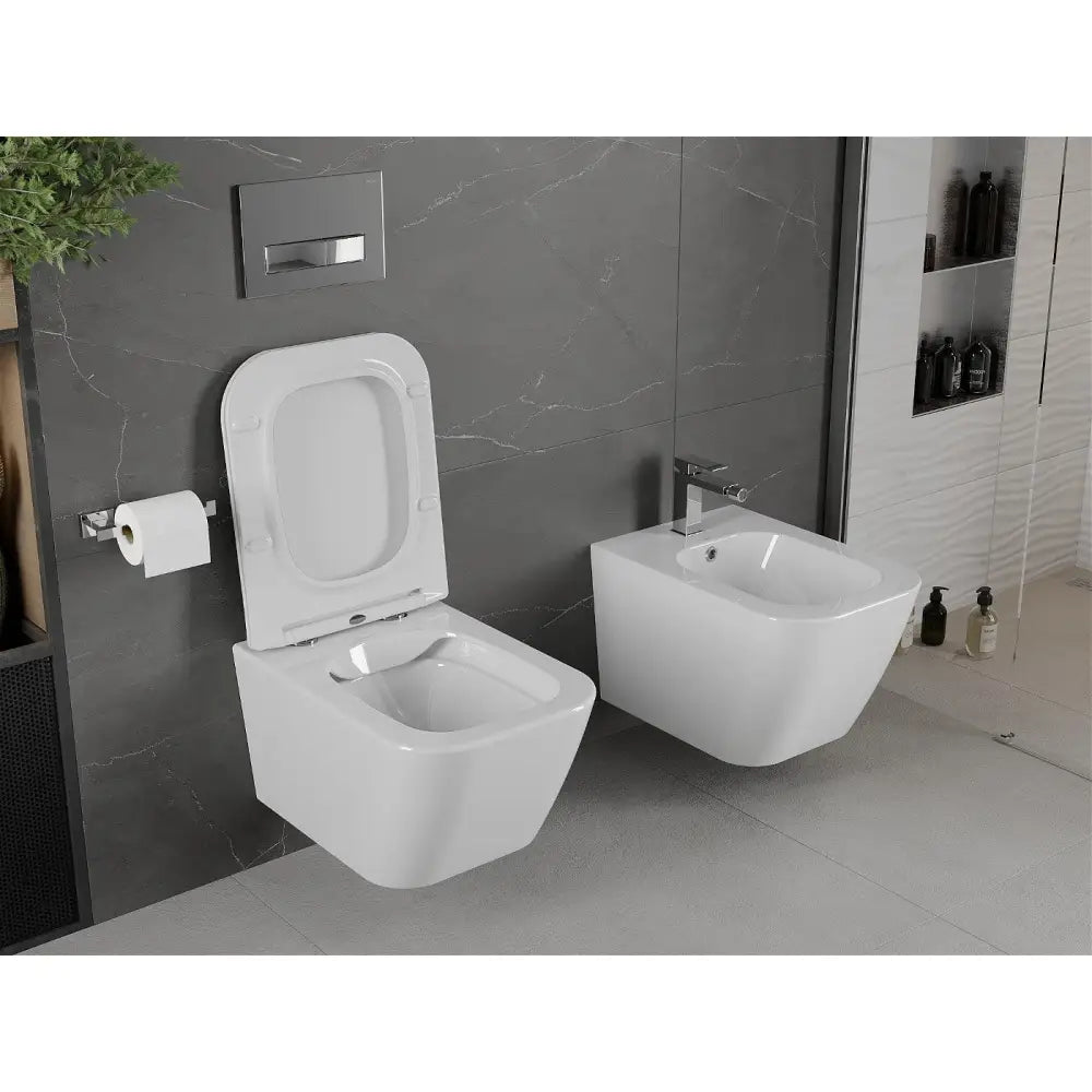 Mexen Madox Toalettskål Rimless med Soft-close Slank Sete Duroplast Hvit