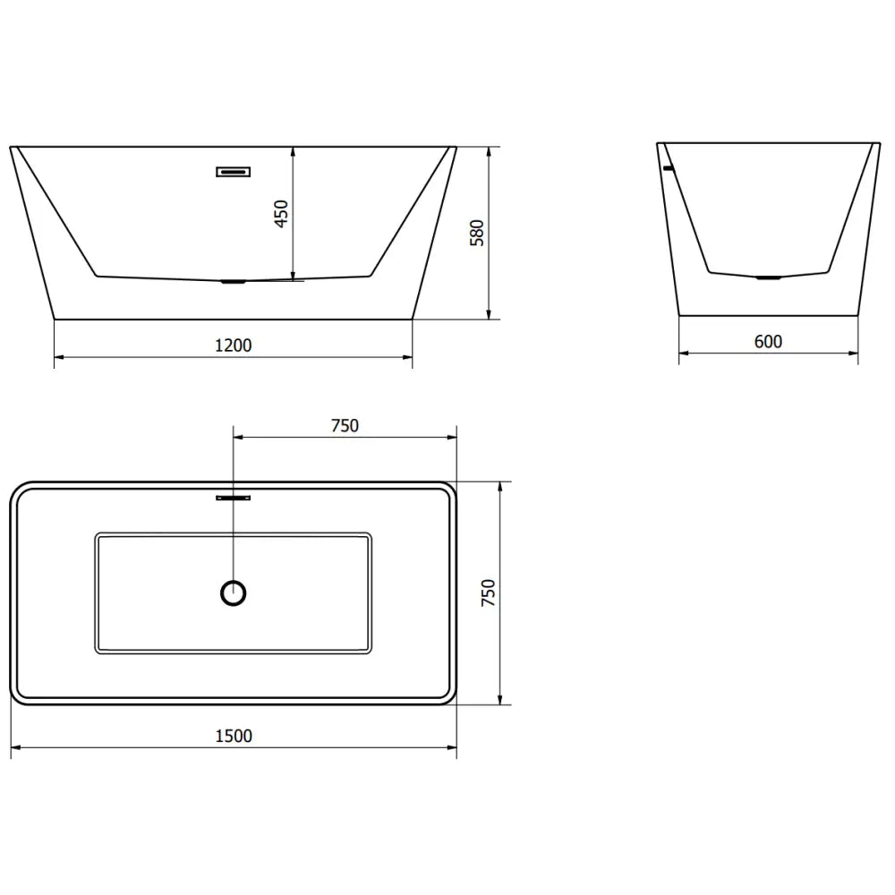 Mexen Malaga Frittstående Badekar 150x75 Cm Hvit