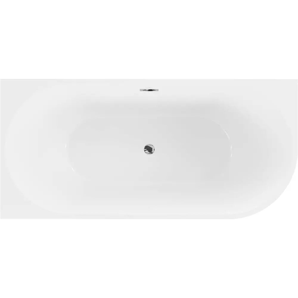Mexen Mia Frittstående Badekar Hjørne Venstre 150x75 Cm Hvit Overløp Krom - 52691507500l