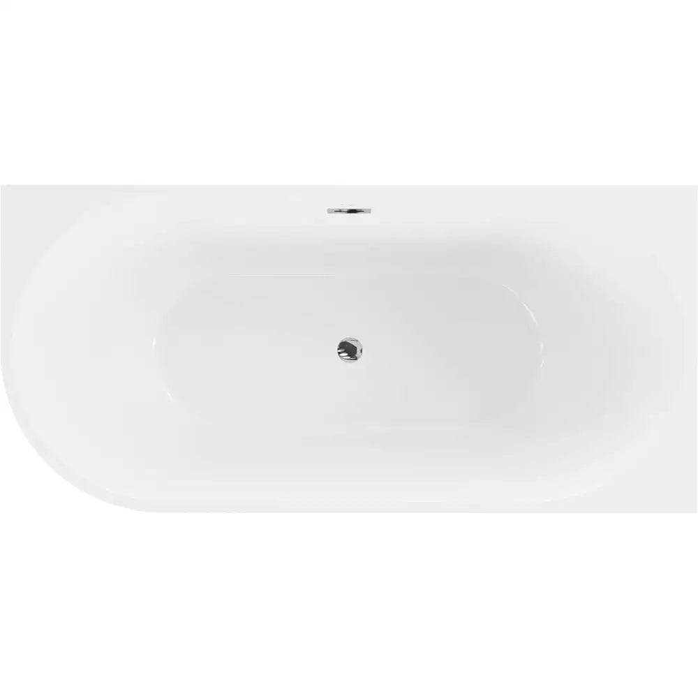 Mexen Mia Frittstående Hjørnebadekar Høyre 150x75 Cm Hvit Overløp Krom - 52691507500p