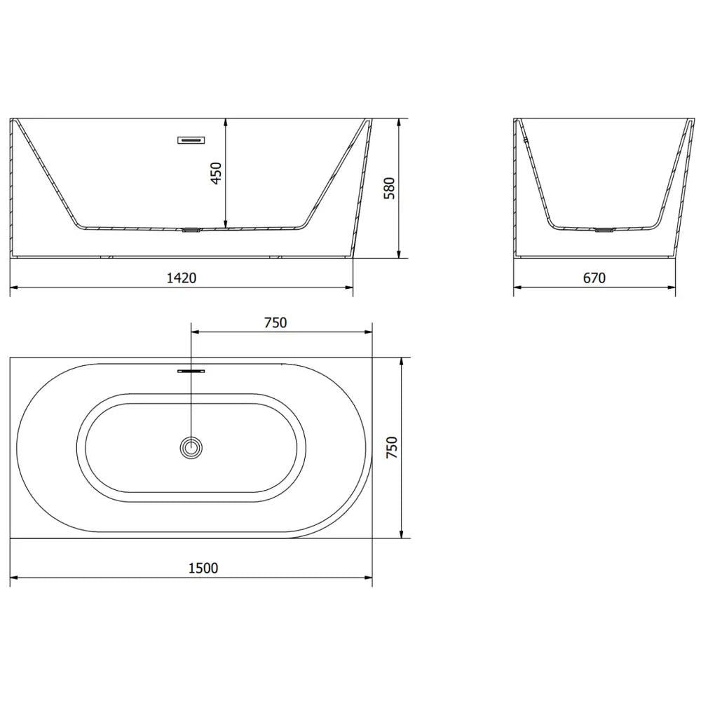 Mexen Mia Frittstående Hjørnebadekar Høyre 150x75 Cm Hvit Overløp Krom - 52691507500p