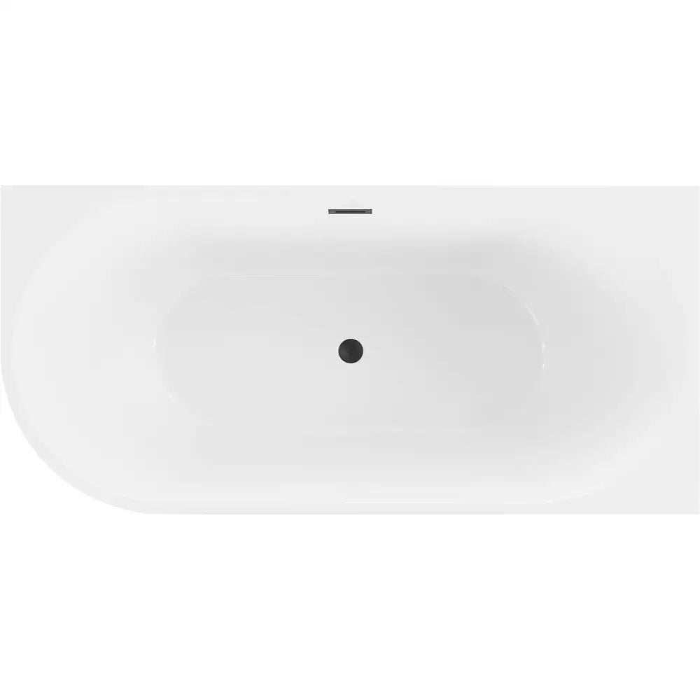 Mexen Mia Frittstående Hjørnebadekar Høyre 170x80 Cm Hvit med Svart Overløp - 52691708000p-b