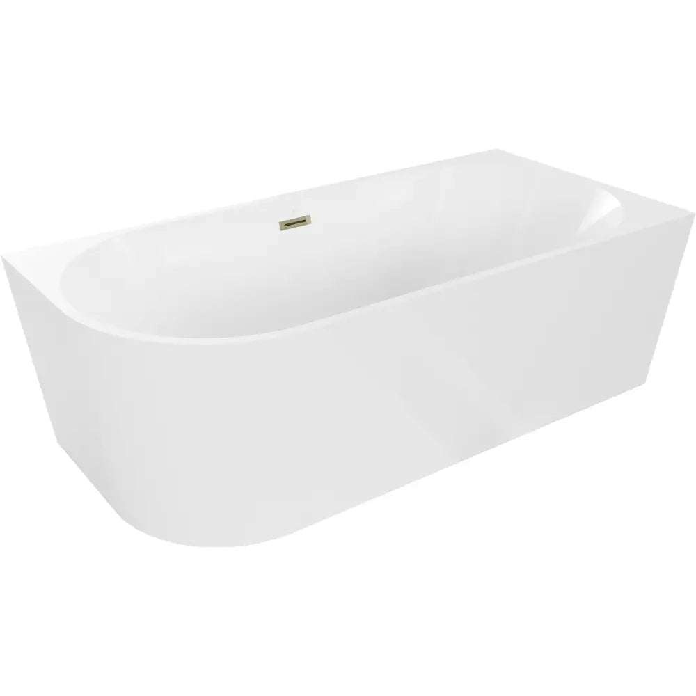 Mexen Mia Frittstående Hjørnebadekar Høyre 170x80 Cm Hvit med Gull Overløp - 52691708000p-g