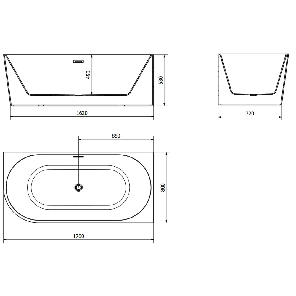 Mexen Mia Frittstående Hjørnebadekar Høyre 170x80 Cm Hvit med Gull Overløp - 52691708000p-g
