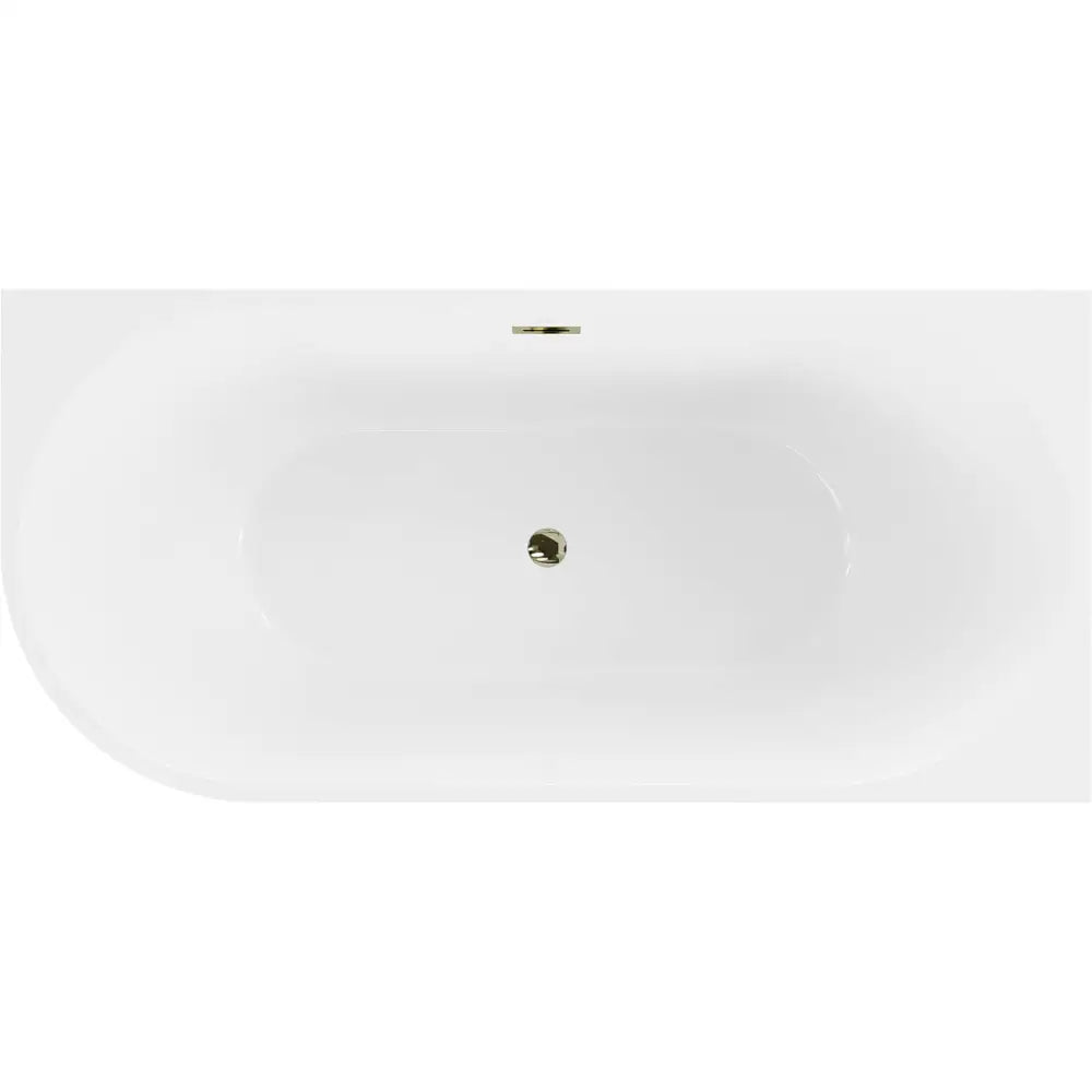 Mexen Mia Frittstående Hjørnebadekar Høyre 170x80 Cm Hvit/svart Gull Overløp - 52691708075p-g