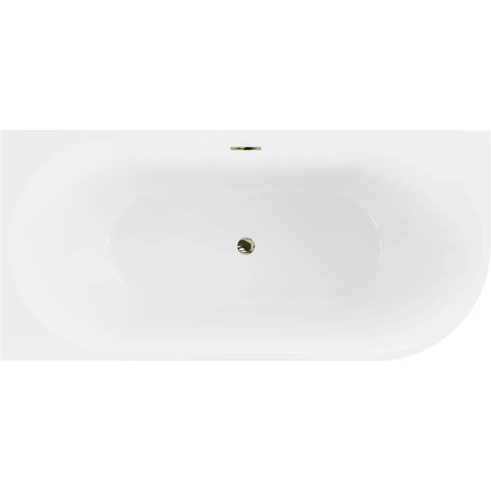 Mexen Mia Frittstående Hjørnebadekar Venstre 170x80 Cm Hvit med Gull Overløp - 52691708000l-g