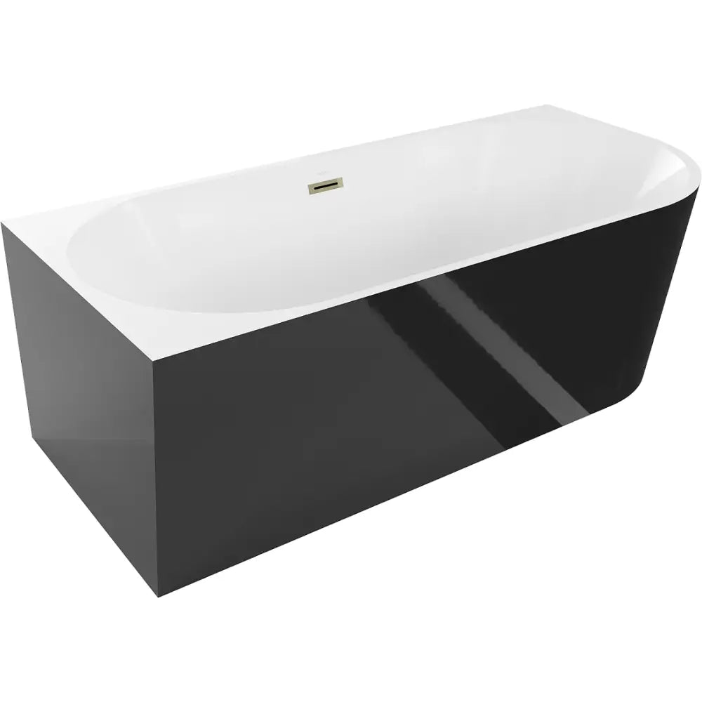 Mexen Mia Frittstående Hjørnebadekar Venstre 170x80 Cm Hvit/svart Overløp i Gull - 52691708075l-g
