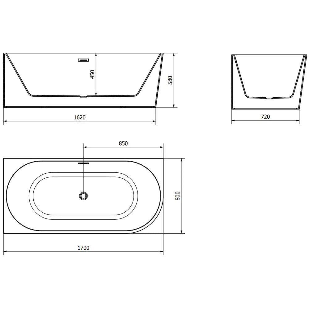 Mexen Mia Frittstående Hjørnebadekar Venstre 170x80 Cm Hvit/svart Overløp i Krom - 52691708075l