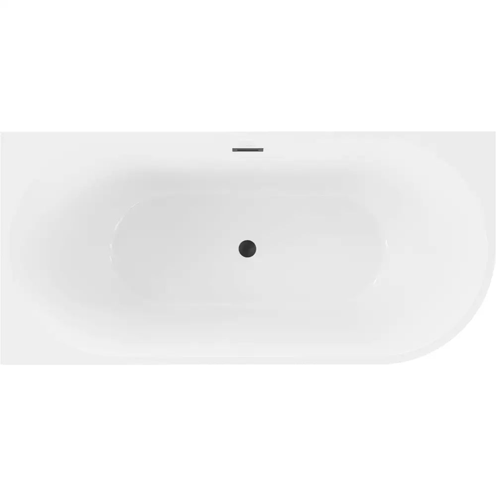 Mexen Mia Frittstående Hjørnebadekar Venstre 170x80 Cm Hvit/svart Overfyllingsgarnityr Svart - 52691708075l-b