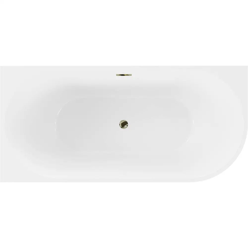 Mexen Mia Frittstående Hjørnebadekar Venstre 170x80 Cm Hvit/svart Overløp i Gull - 52691708075l-g