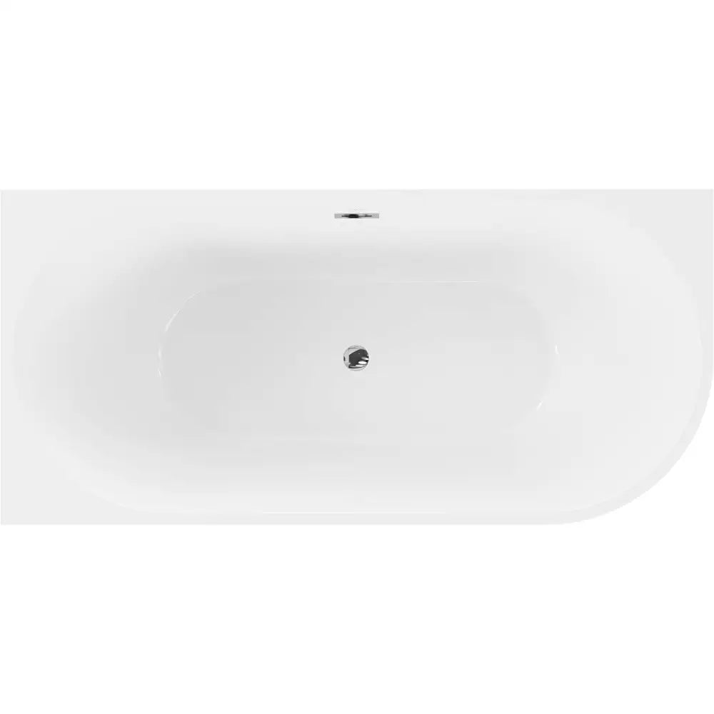 Mexen Mia Frittstående Hjørnebadekar Venstre 170x80 Cm Hvit/svart Overløp i Krom - 52691708075l