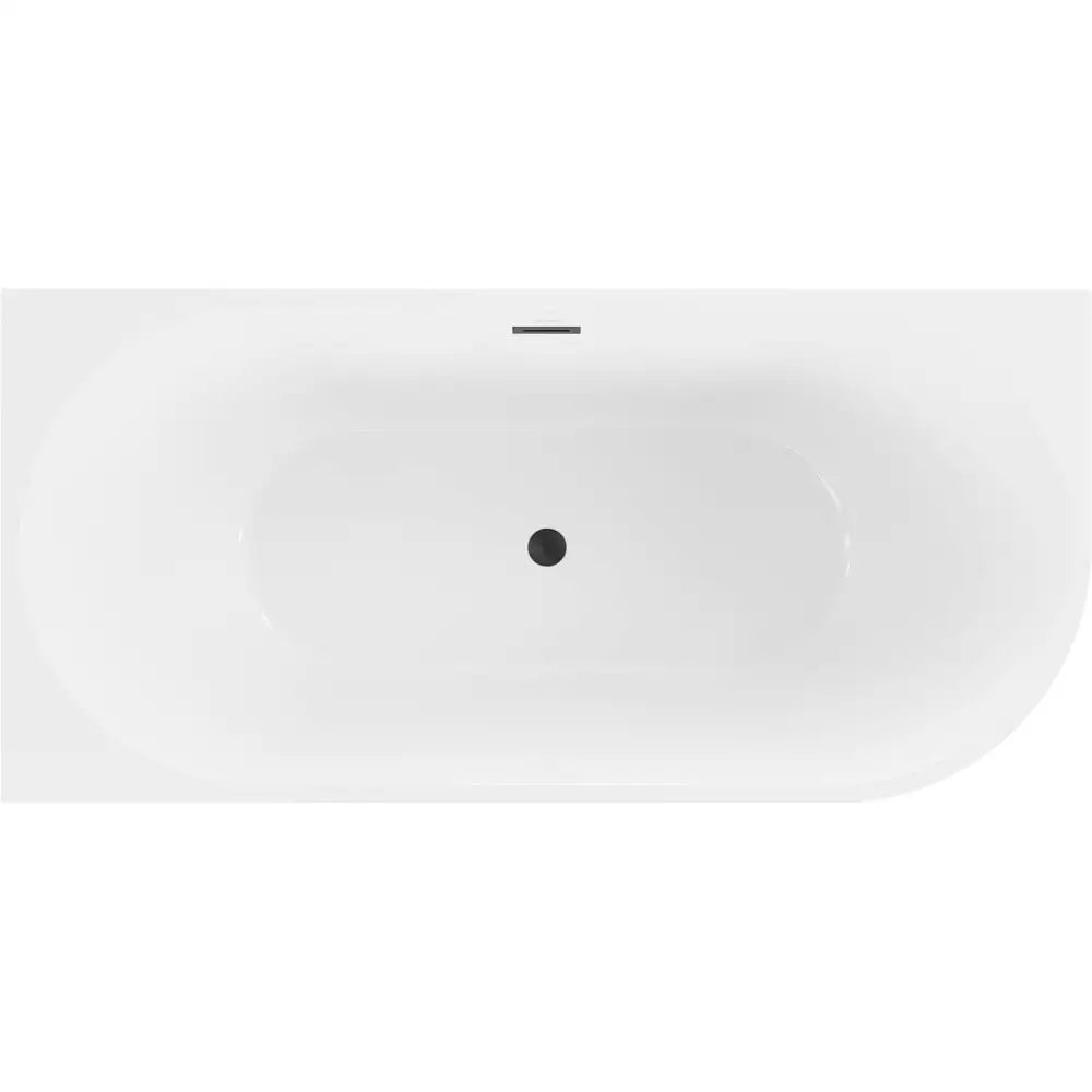 Mexen Mia Frittstående Hjørnebadekar Venstre 170x80 Cm Hvitt med Sort Overløp - 52691708000l-b