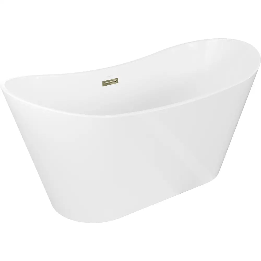 Mexen Montana Frittstående Badekar 150x72 Cm Hvit Gull Overløp - 52011507500-g