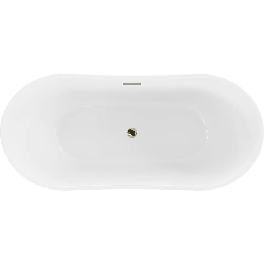 Mexen Montana Frittstående Badekar 150x72 Cm Hvit Gull Overløp - 52011507500-g