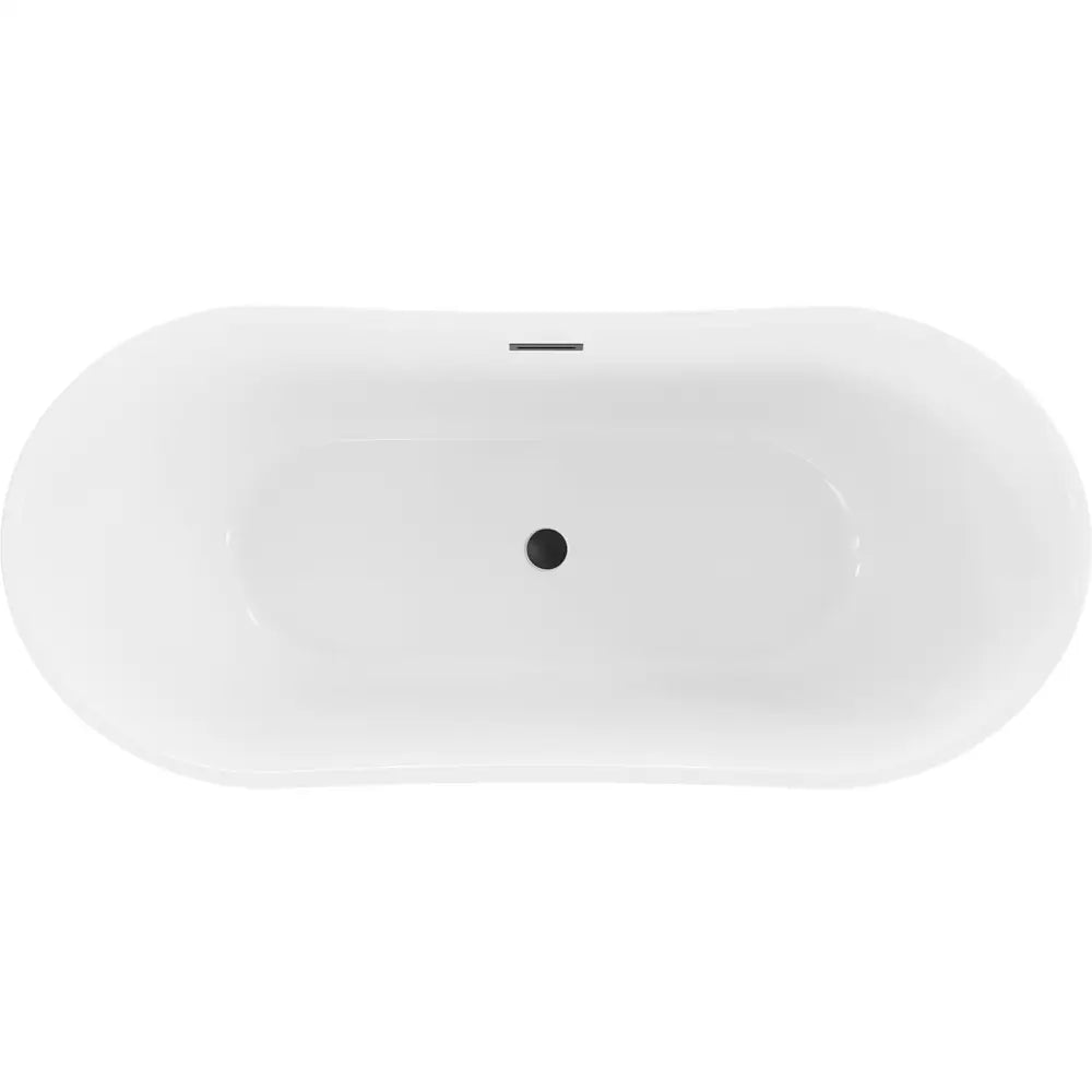 Mexen Montana Frittstående Badekar 150x72 Cm Hvit Sort Overløp - 52011507500-b