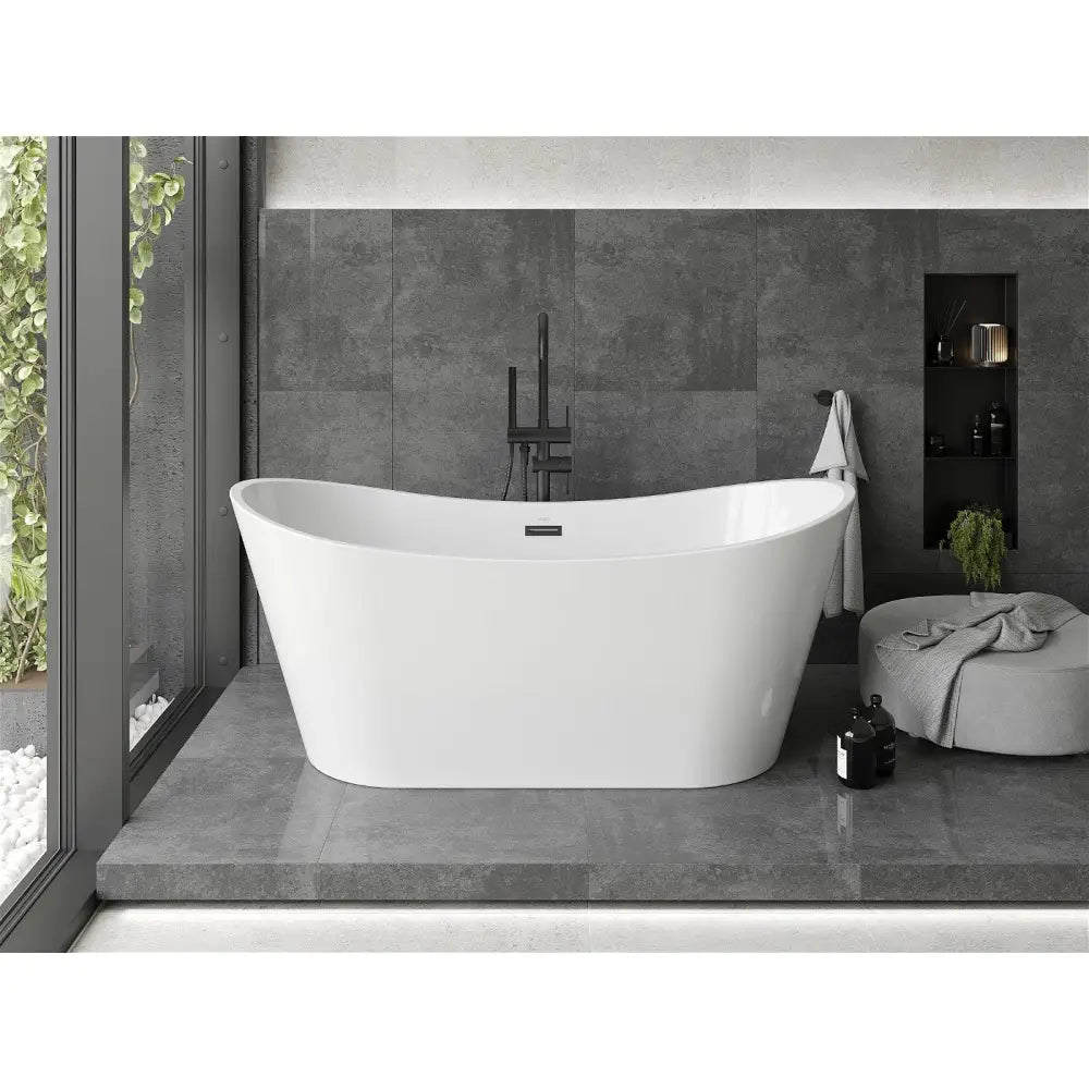 Mexen Montana Frittstående Badekar 170x80 Cm Hvit med Svart Overløp - 52011708000-b