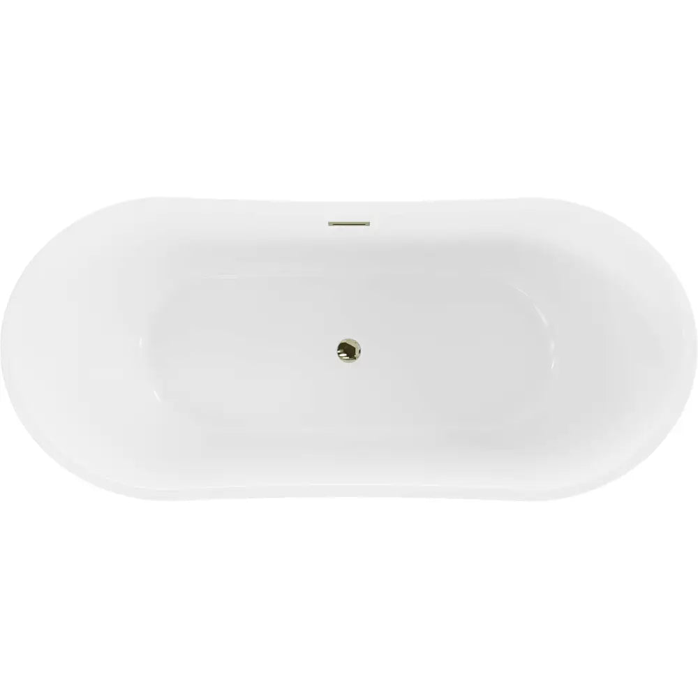 Mexen Montana Frittstående Badekar 170x80 Cm Hvit/svart Gull Overløp - 52011708075-g