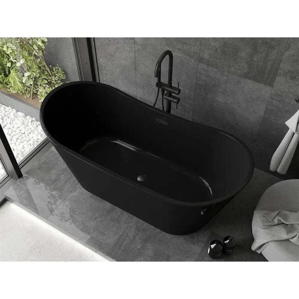Mexen Montana Frittstående Badekar 170x80 Cm Svart med Svart Overløp - 52011708070-b