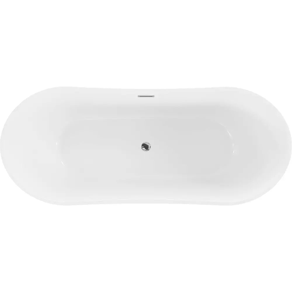 Mexen Montana Frittstående Badekar 180x80 Cm Hvit/svart Overløp Krom