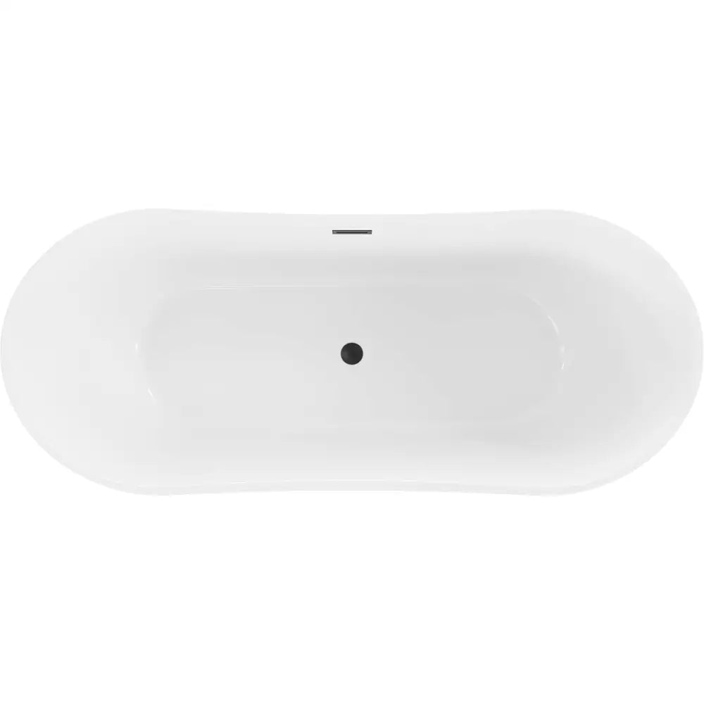 Mexen Montana Frittstående Badekar 180x80 Cm Hvitt Svart Overløp - 52011808000-b