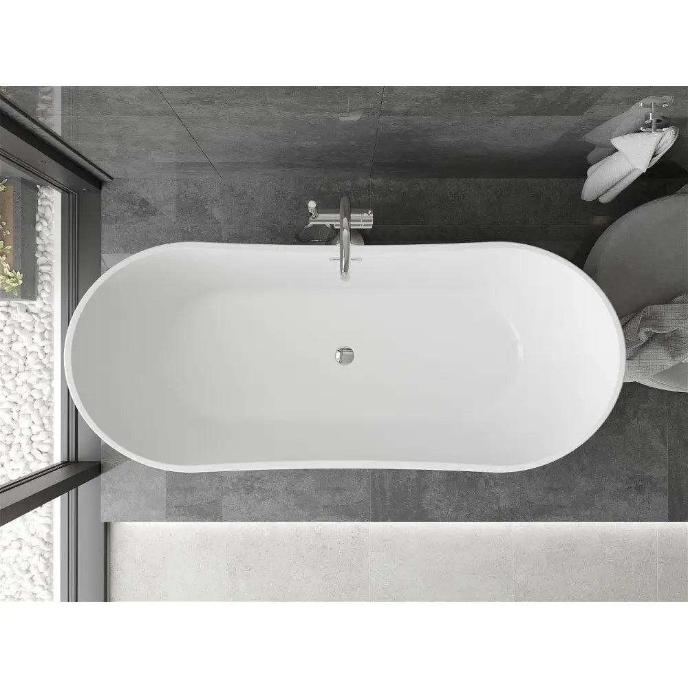 Mexen Montana Frittstående Badekar 180x80 Cm Hvitt/svart Svart Overløp - 52011808075-b