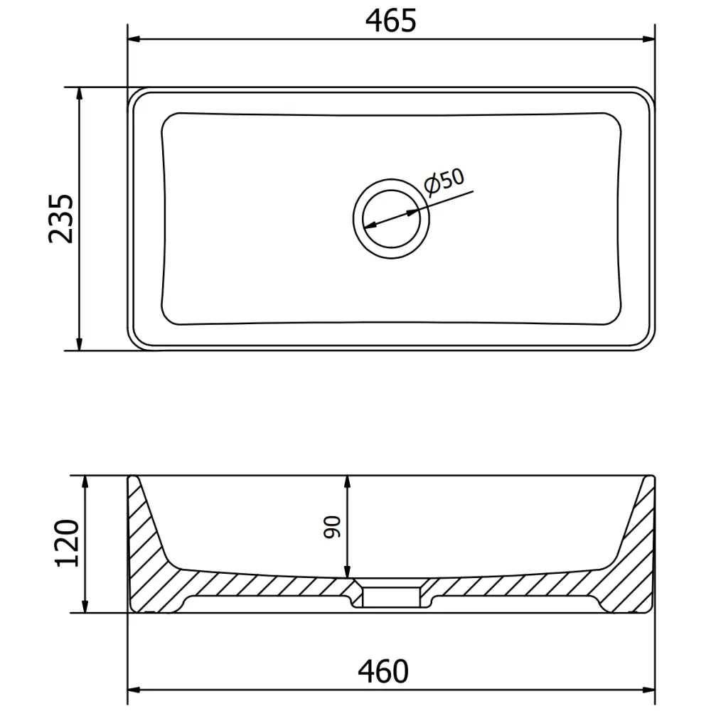 Mexen Nadia Benkeplatevask 46x23 Cm Hvit