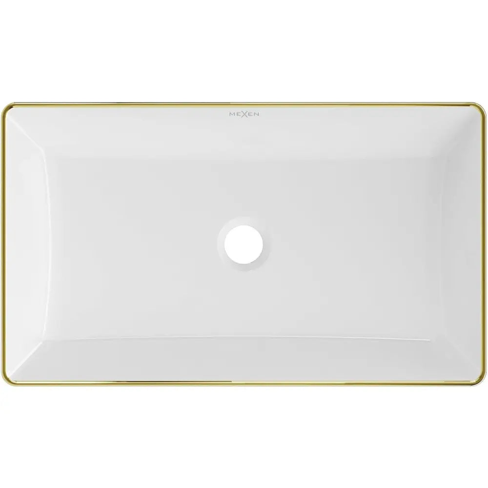 Mexen Nadia Benkeplatevask 62x35 Cm Hvit/gullkant