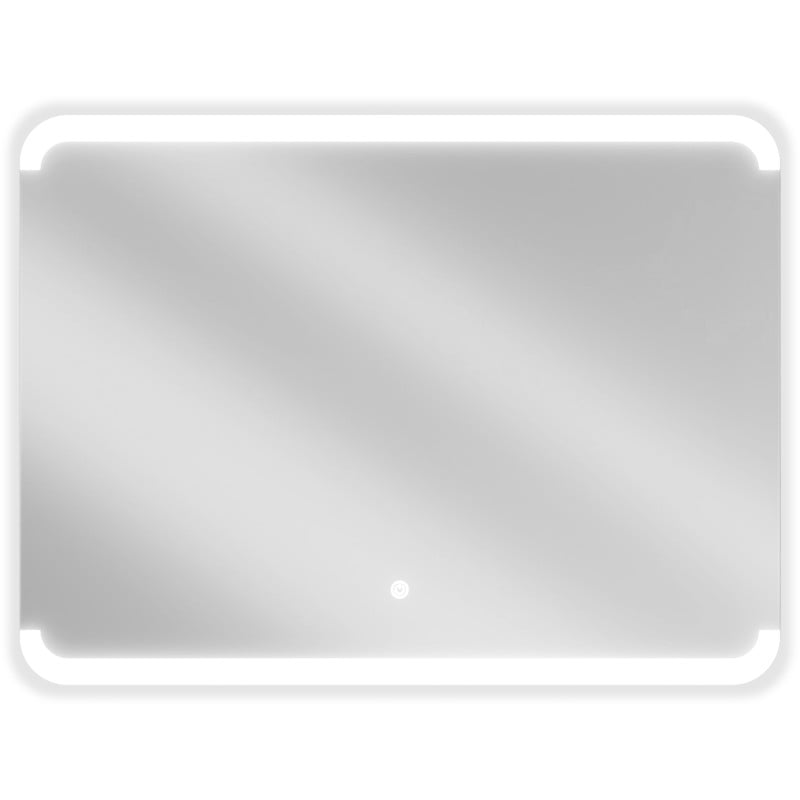 Speil med lys Mexen Nida 80 x 60 cm, LED 6000K, rektangulært med avrundede hjørner, sett forfra.