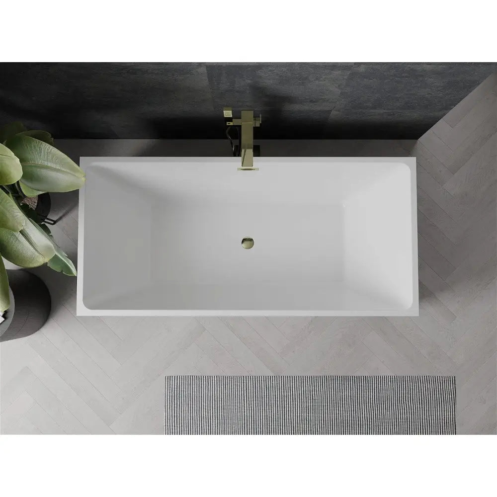 Mexen Nita Frittstående Badekar 170x80 Cm Hvit med Gull Overløp - 52091708000-g