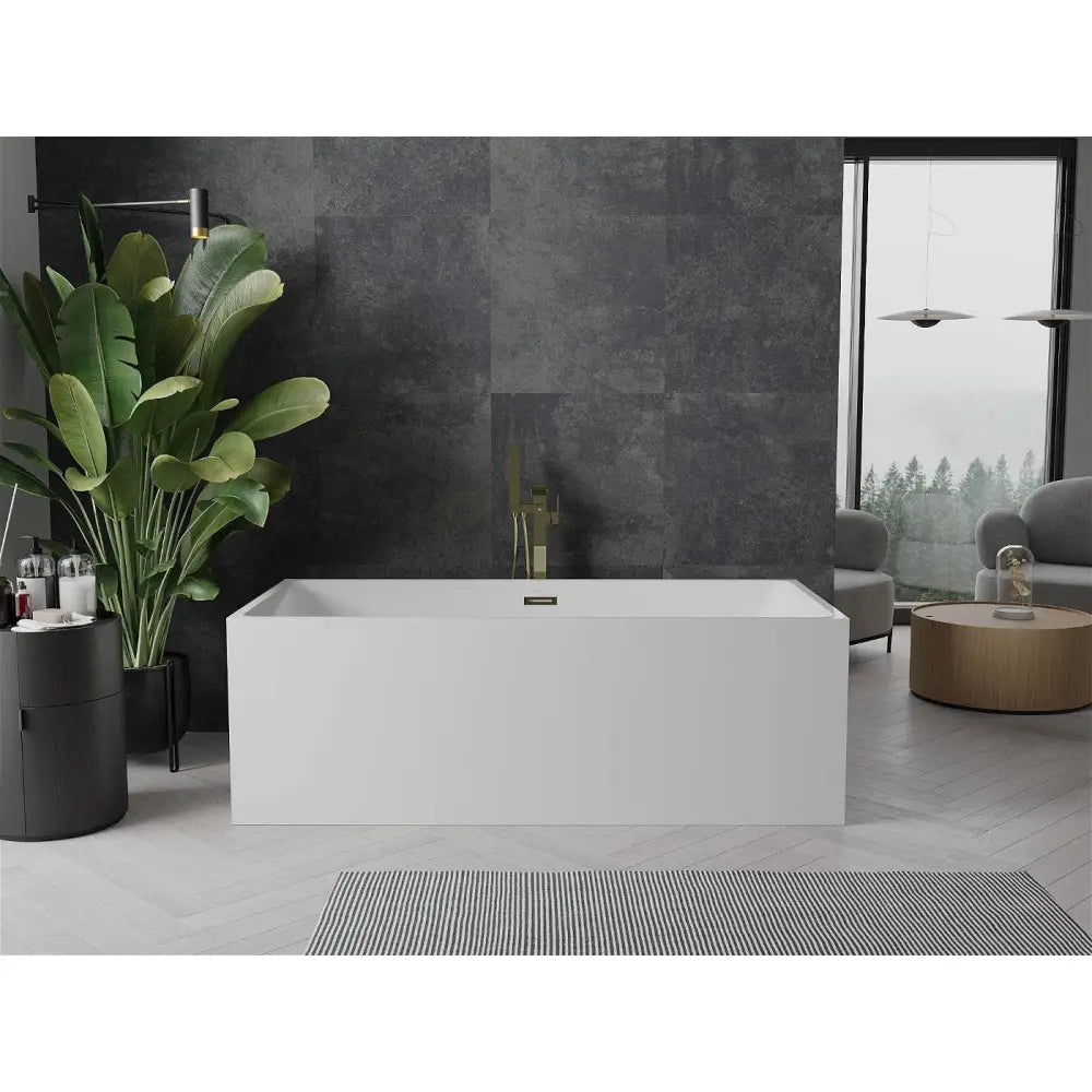 Mexen Nita Frittstående Badekar 170x80 Cm Hvit med Gull Overløp - 52091708000-g