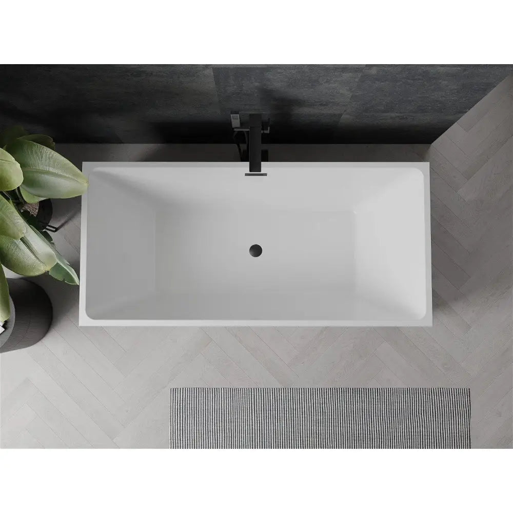 Mexen Nita Frittstående Badekar 170x80 Cm Hvit med Svart Overløp - 52091708000-b