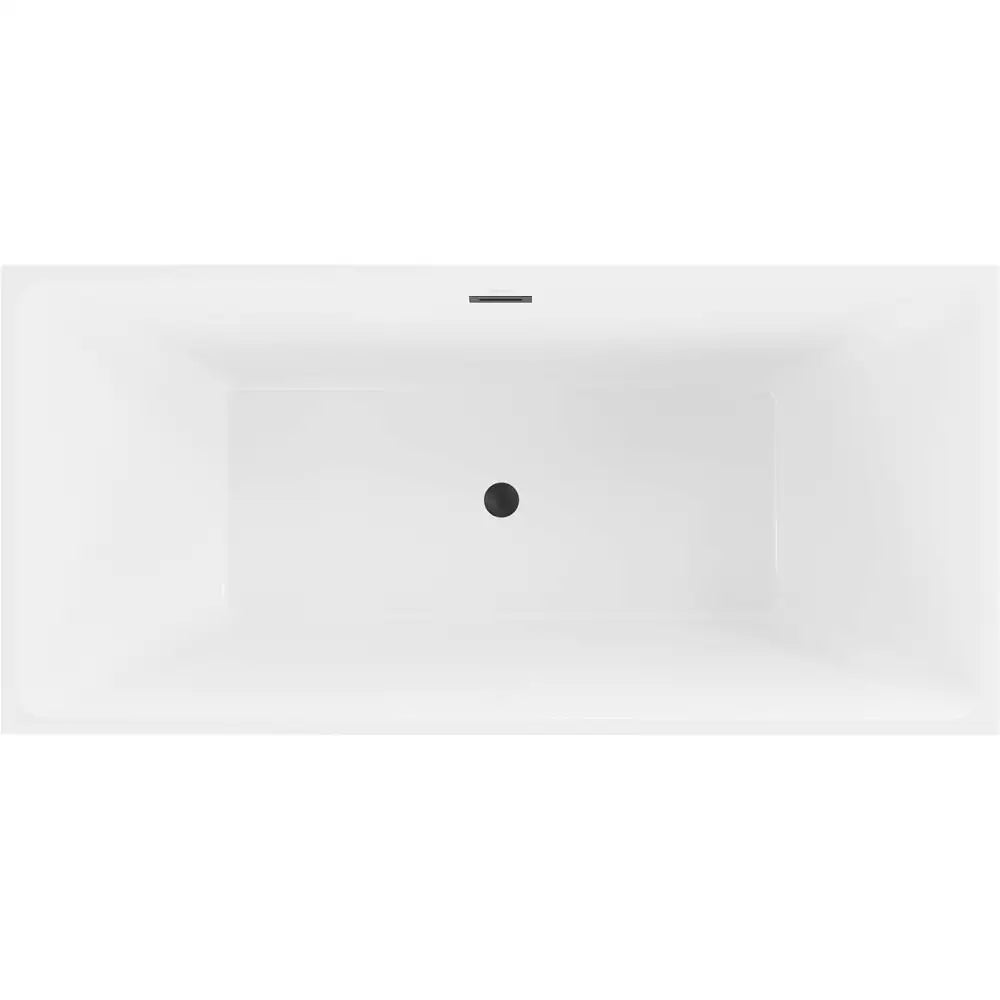 Mexen Nita Frittstående Badekar 170x80 Cm Hvit med Svart Overløp - 52091708000-b