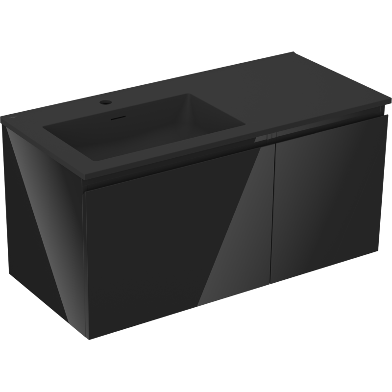 Servantskap med vask 100 cm svart Mexen Orio Otis venstre – 91A13-10047-3-BBFF70-W18L71