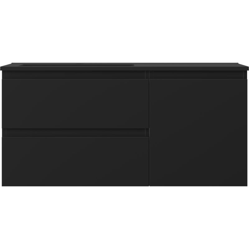 Servantskap med vask 100 cm svart matt, venstre kum Mexen Orio – 91A13-10047-3-BBFFF71-W18L71