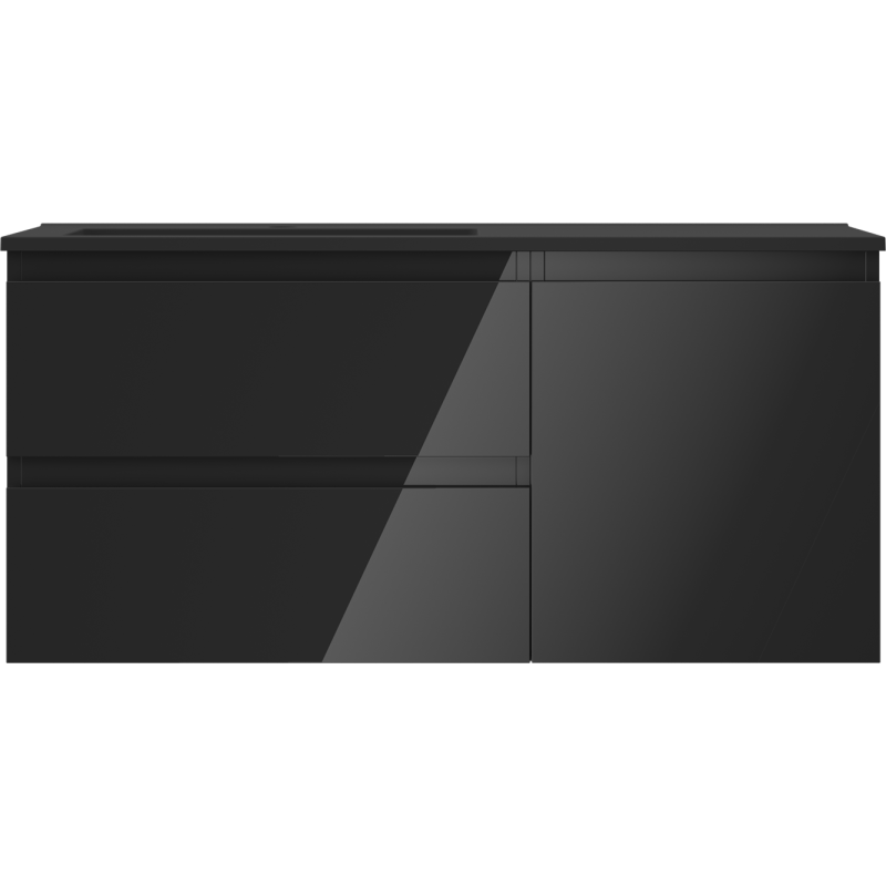 Servantskap med vask 100 cm svart høyglans/matt Mexen Orio – 91A13-10047-3-BBFFF70-W18L71