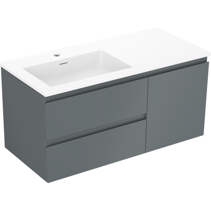 Servantskap med vask 100 cm Mexen Orio grafitt/hvit matt – 91A13-10047-3-BBFFF66-W18L01