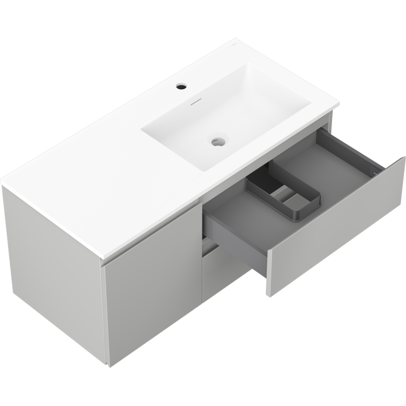 Servantskap med vask 100 cm grå matt/hvit matt Mexen Orio – 91A13-10047-3-BBFFF62-W18P01