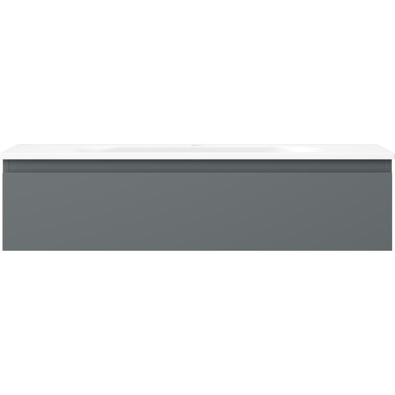 Servant med skap Mexen Orio 100 cm i grafitt matt med hvit topp, sett rett forfra.