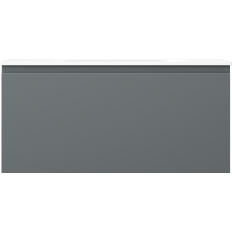 Servant med skap 100 cm grafitt matt/hvit matt fra Mexen Orio sett rett forfra.