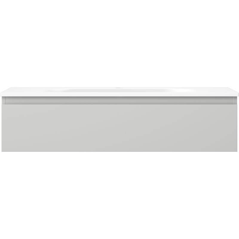 Servant med skap Orio 100 cm i grå/hvit matt, minimalistisk design med glatte fronter.