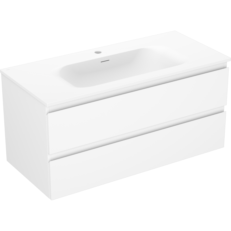 Servantskap med vask 100 cm hvit matt, 2 skuffer Mexen Orio – 91A10-10047-2-BFF01-W23M01