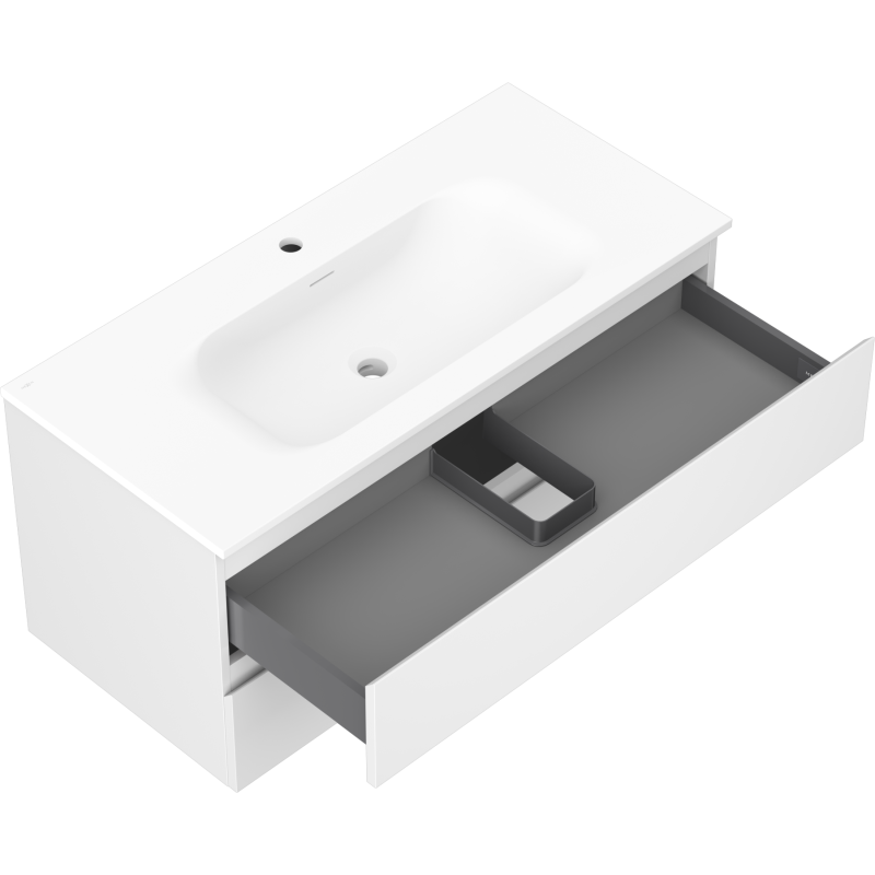 Servantskap med vask 100 cm hvit matt, 2 skuffer Mexen Orio – 91A10-10047-2-BFF01-W23M01