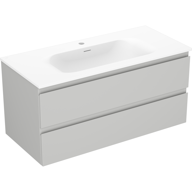 Servantskap med vask 100 cm grå matt/hvit matt, 2 skuffer Mexen Orio – 91A10-10047-2-BFF62-W23M01