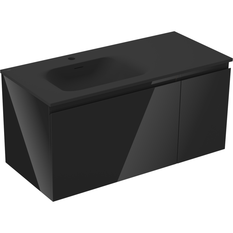 Servantskap med vask 100 cm svart høyglans/matt Mexen Orio – 91A13-10047-3-BBFF70-W23L71