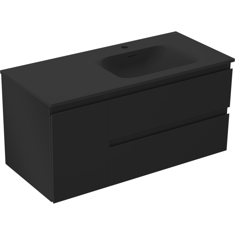 Servantskap med vask 100 cm svart matt Mexen Orio Vela høyre – 91A13-10047-3-BBFFF71-W23P71
