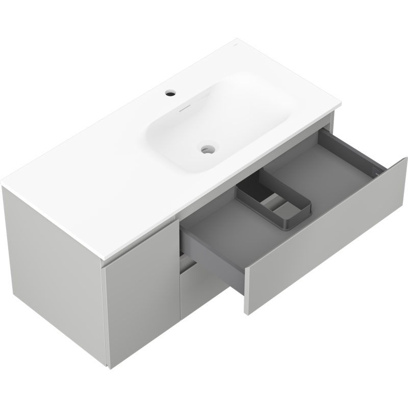 Servantskap med vask 100 cm grå matt/hvit matt Mexen Orio høyre – 91A13-10047-3-BBFFF62-W23P01