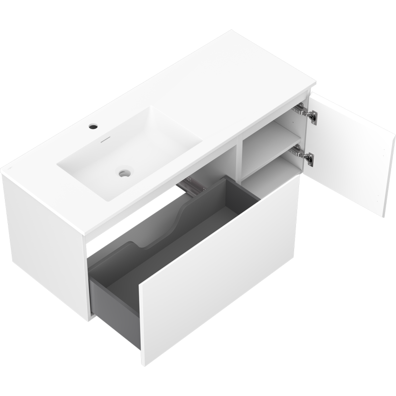 Servantskap med vask 120 cm hvit matt Mexen Orio Otis venstre – 91A13-12047-3-BBFF01-W18L01